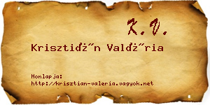 Krisztián Valéria névjegykártya